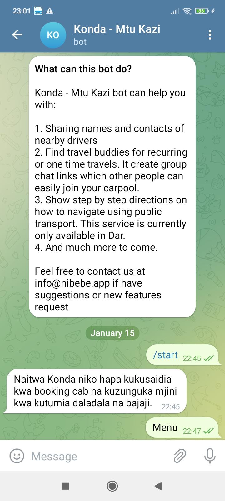 Public Transport Assistant on Telegram
